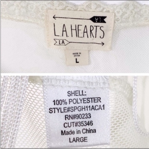 LA HEARTS lace sheer blouse top L - Picture 8 of 9